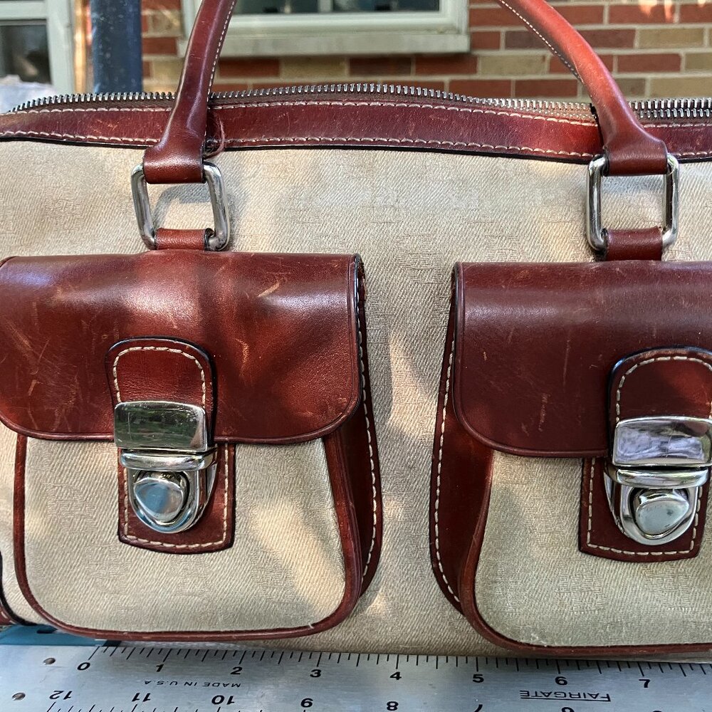 Fabric and   leather Dooney and Burke handbag.